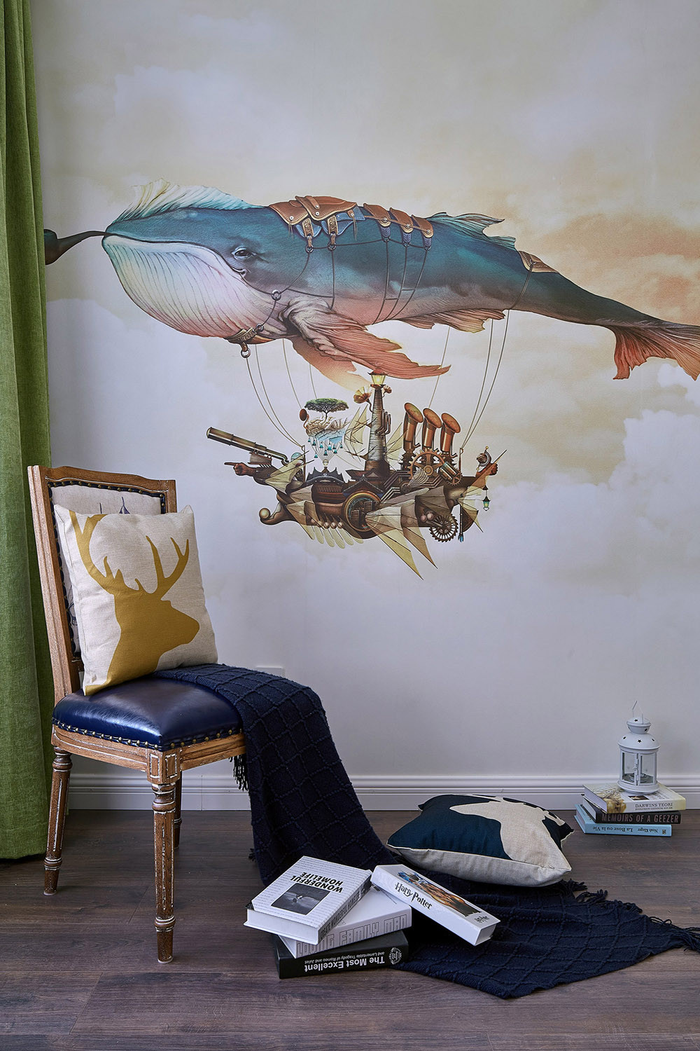 男孩子的童年大多都喜欢卡通汽车玩具和篮球等，儿童房设计采用蓝色作为点缀，为孩子营造了一个活泼有活力的男孩房。