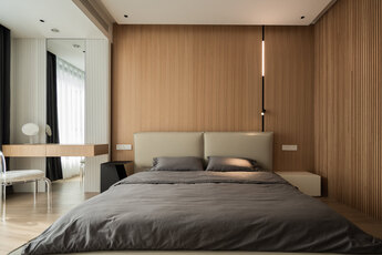 #我家最美的一角# 简约风格卧室设计用了棕色，这样的卧室很显得比较深沉，也显得比较成熟稳重