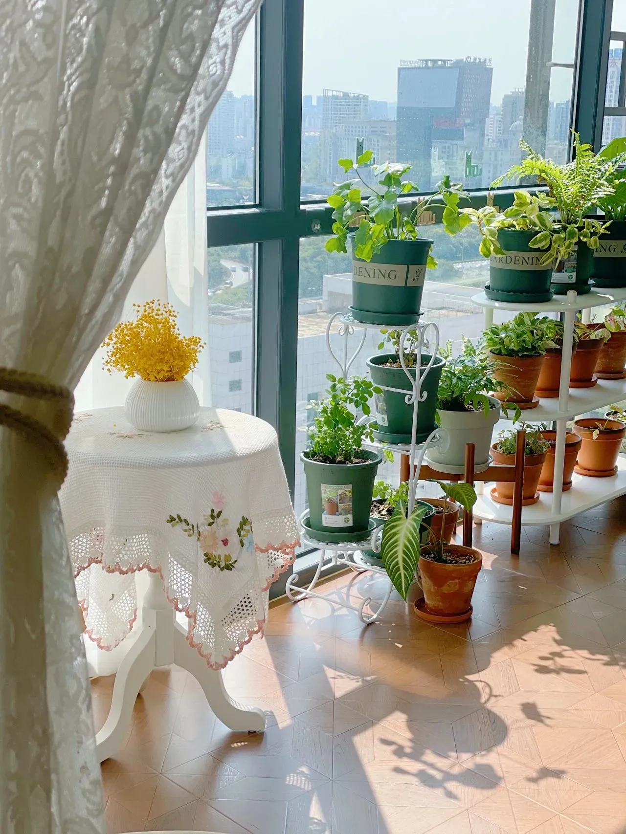 绿植才是最好的软装[呲牙]
从搬进新家的第一天起，就在不断添置绿植🪴喜欢这种大自然一样的家🏠自然清新
其实不一定非要多么独特的设计，也不一定要买多么昂贵的家具，大沙发🛋️
家里设计整体比较简单，没有吊顶，没有电视背景墙，刷大白墙，整体简约大方～
家里软装搭配色彩比较多，家具和地板颜色统一，搭配小清新软装，桌布，地毯等，整体很搭！
家里东西比较多，但乱中有序，满满的生活气息，再加上绿植🪴的衬托，感觉住在一个会呼吸的家。
没事的时候，把所有绿植搬到阳台，给它们晒晒太阳🌞才能长大哦[呲牙]
话说这样葱葱郁郁的家，你们喜欢嘛 #房屋的那一抹绿色#