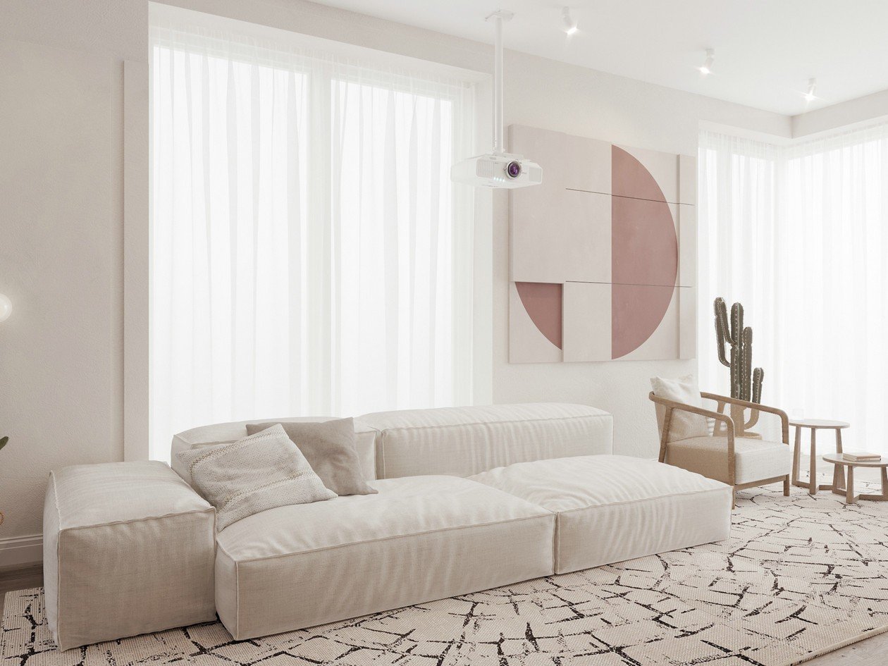 #ins装修#
62㎡浅色系小公寓设计 
以粉色色调为主，奶fufu的沙发让人感觉整个家里看起来清新有活力